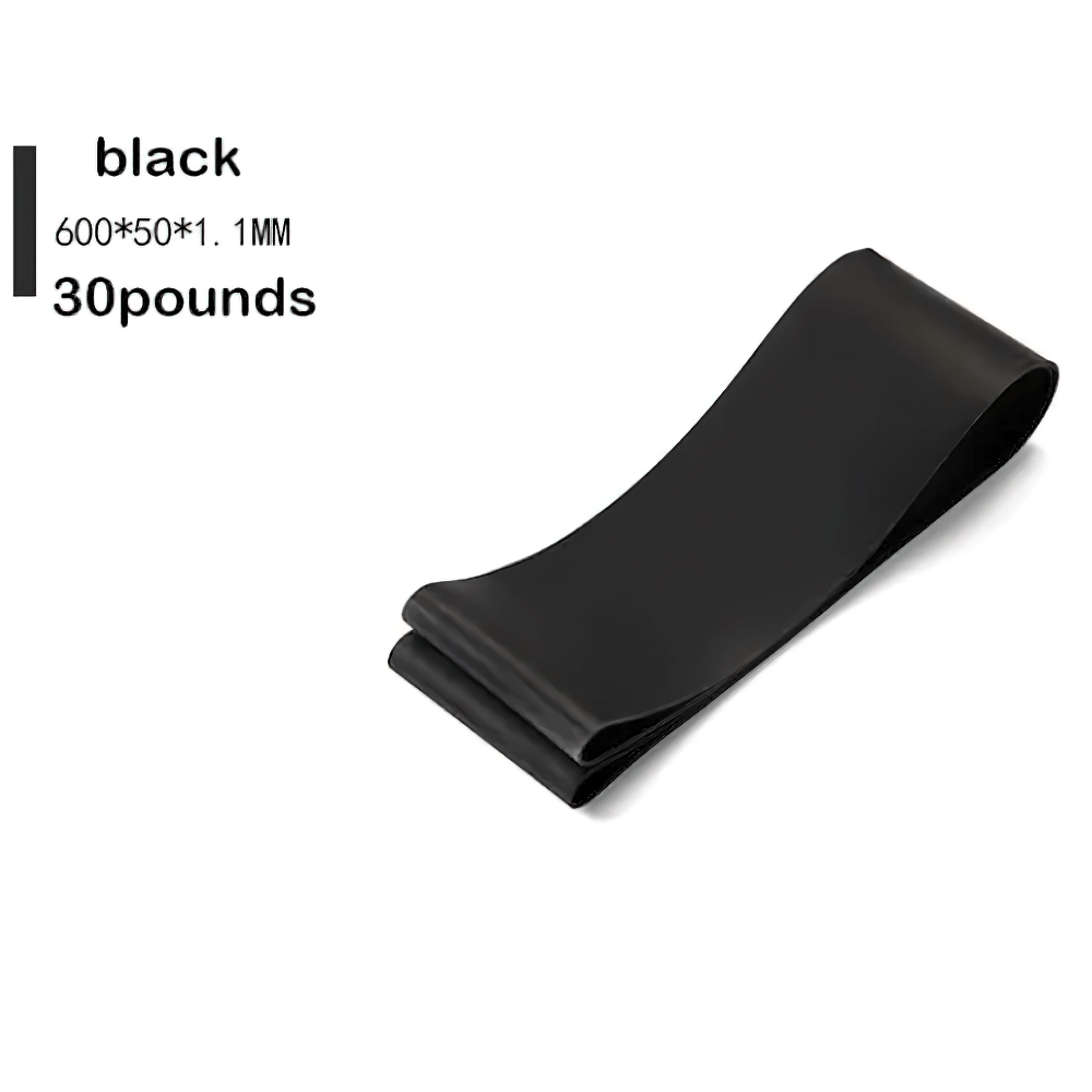 Black 30-pound resistance band for Pilates and fitness, ideal for squats and stretching. Part of the 5pcs SF3401 set.